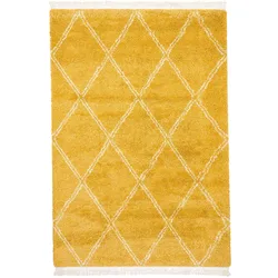 Pergamon, Teppich, Hochflor Langflor Shaggy Teppich Boho Rauten (200 x 290 cm)