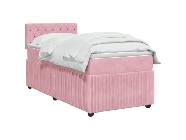 vidaXL Boxspringbett mit Matratze mit Kopfteil Rosa 80 x 200 cm Samt Passe die Beleuchtung an
