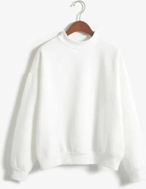 Uplifted Finds Women Korean Style O Neck Knitted Pullover Sweatshirt Thick Loose Fit Candy Color Hoodie s white