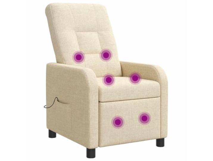 Massagesessel Relaxsessel Creme Stoff Polyester Verstellbar 115-160 Grad 100% Polyesterbezug, Metall-Holz-Rahmen, verstellbare Rückenlehne, Fußstütze, flache Armlehne, Pfostenbeine, Reißverschluss