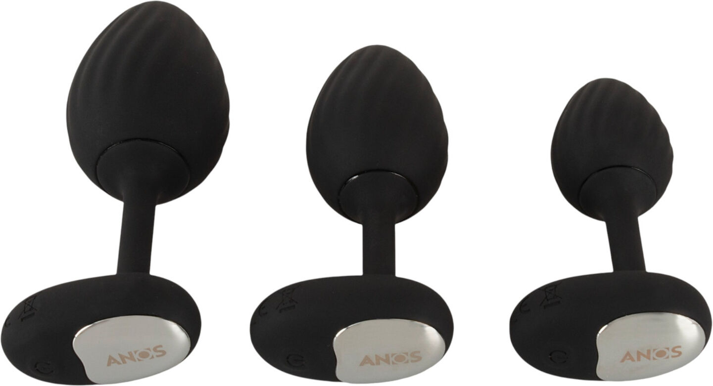 Anos - Vibratorisk Analplug Sæt - Sort
