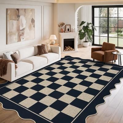 Garvee Modern Geometric Scalloped Easy Jute Area Rug