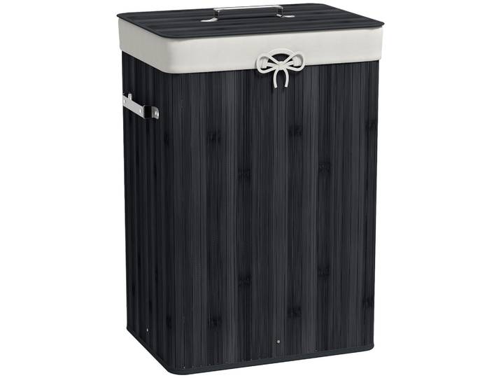 ComfortXL Wäschekorb De-09421 72 L mit Deckel & Griff Schwarz, Naturmaterialen, 40x60x30 cm, Haushalt & Reinigung, Wäschepflege, Wäschekörbe & Wäschetonnen
