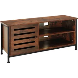 tectake TV-Board Galway 110x41,5x50,5cm  Industrial Holz Dunkel, Rustikal
