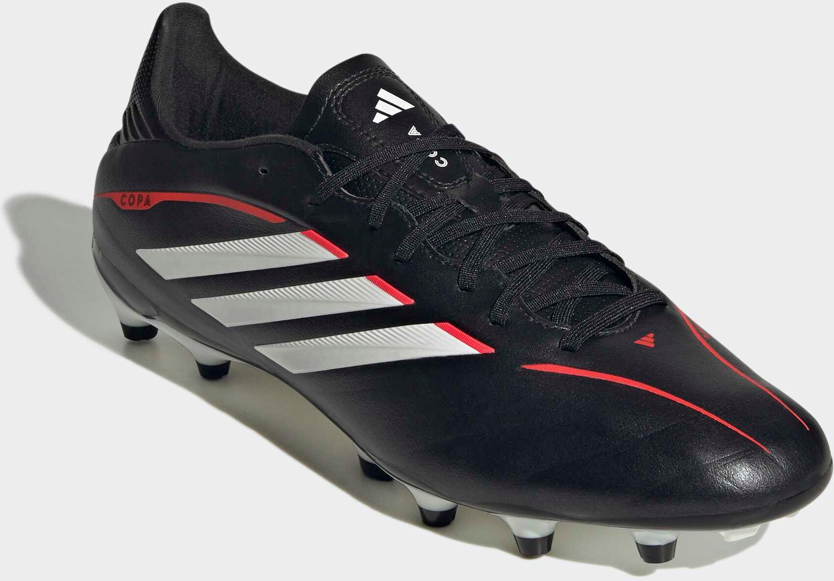 Fussballschuh ADIDAS PERFORMANCE "COPA PURE IV LEAGUE, FESTE BÖDEN", Gr. 40, schwarz (core schwarz, ftwr weiß, lucid rot), Synthetik, Schuhe Fussballschuh, Aussensohle für feste Böden core schwarz, ftwr weiß, lucid rot 40