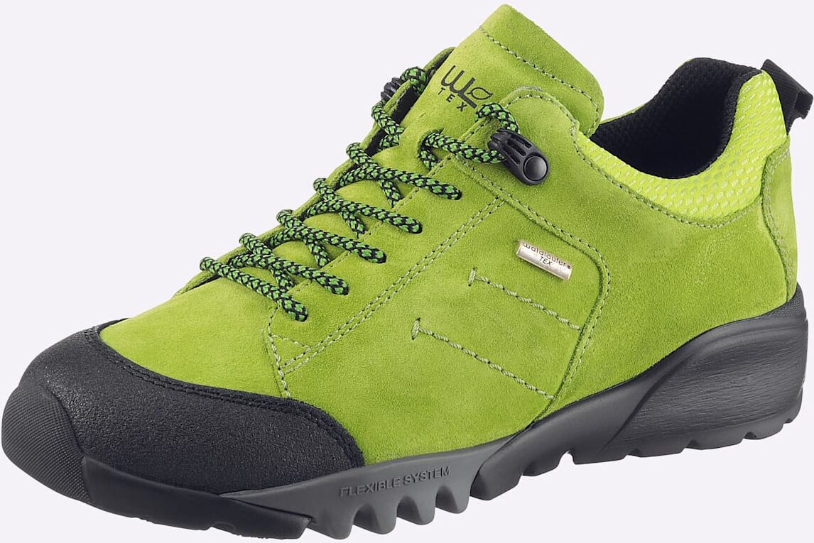 Schnürschuh WALDLÄUFER, Damen, Gr. 7, grün (limone), Gummi, Nubukleder, Textil, Schuhe Schnürschuh limone 7