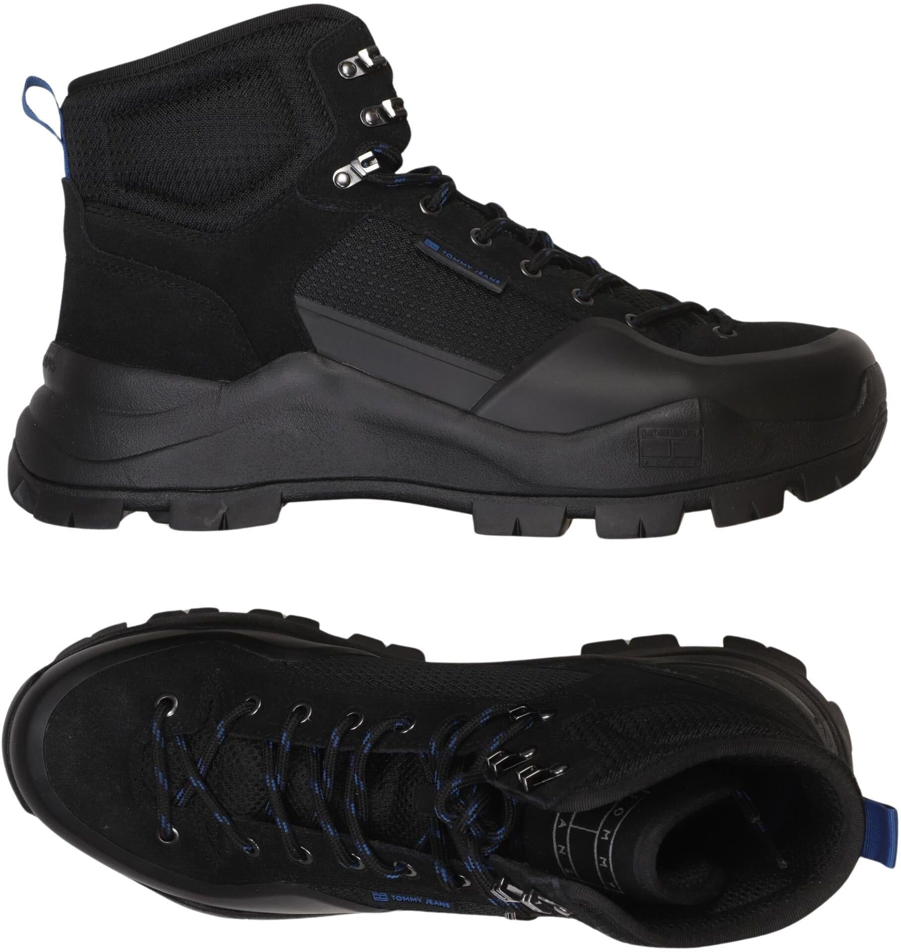 Tommy Jeans Herren Stiefel, Schwarz, Gr. EU 46, Leder - Second Hand