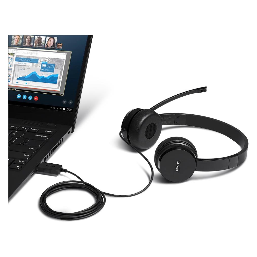 Lenovo 100 Stereo (Kabelgebunden, USB-A) (4XD0X88524)