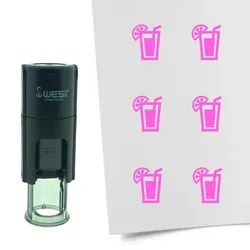 CombiCraft Selbstfärbender Stempel 'Cocktail' in der Farbe Pink, Ø10mm