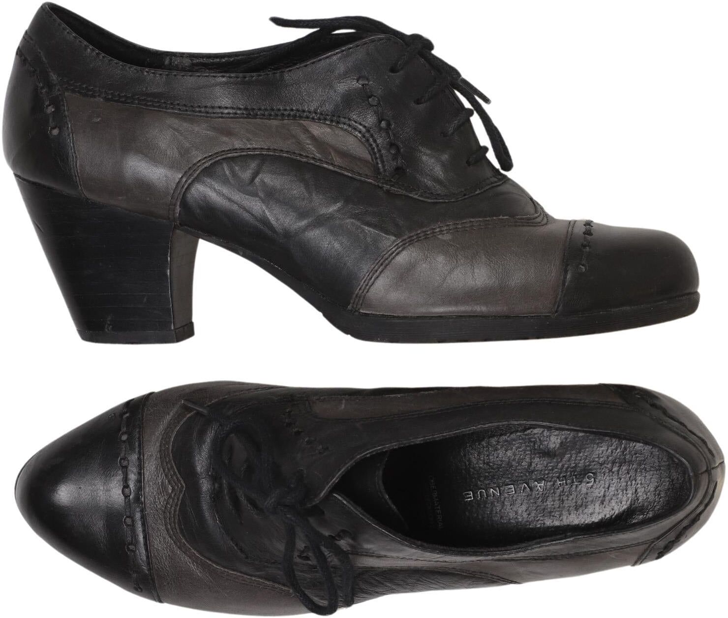 5th Avenue Damen Halbschuh, Grau, Gr. EU 37, Leder - Second Hand