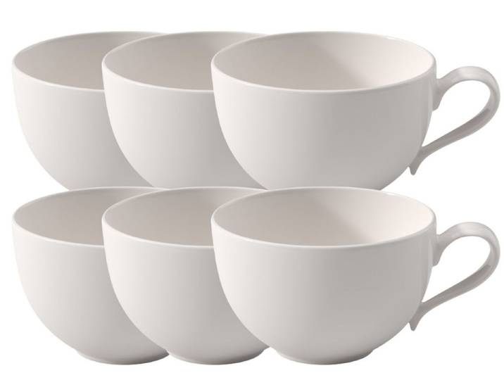 Villeroy & Boch Tasse New Cottage Basic Frühstücksobertasse 0,39l Set6, Premium Porcelain