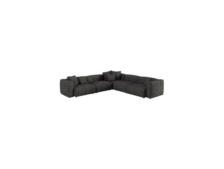 Modulares, 6-Sitzer Design Ecksofa „Martina“ Bouclé Anthrazit Micadoni