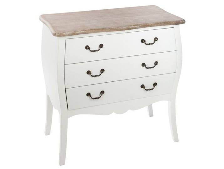 Atmosphera - Commode en bois Chrysa - L. 75 x H. 76 cm - Blanc