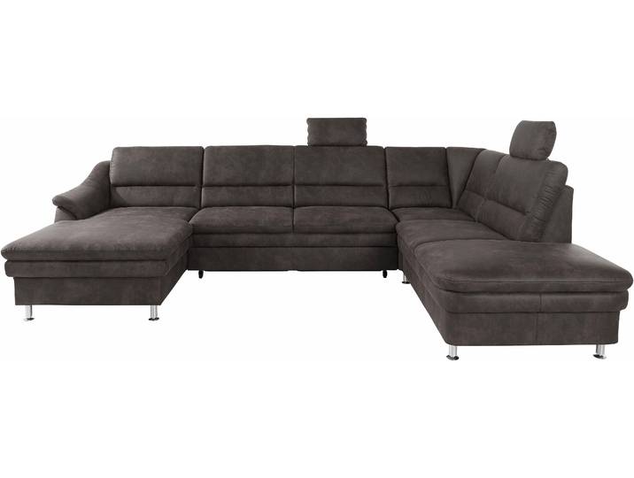 Wohnlandschaft, 324x90 cm, Luxus-Microfaser, Anthrazit, Relaxfunktion & Federkern, Modern, sit&more