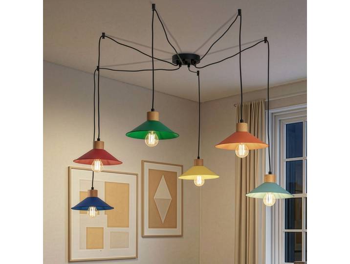 Hanglamp Manavgat, dimbaar, multicolor, Woon-/ Eetkamer, metaal, hanglamp
