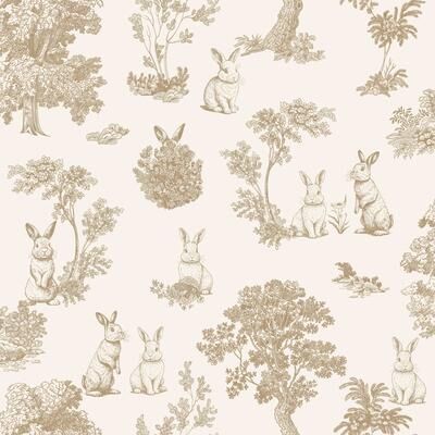 Veer Decor Cottontails Bunny Toile Wallpaper