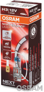 Osram Glühlampe, Fernscheinwerfer H3 Night Breaker Laser Next Generation (1 Stk.) 64151nl