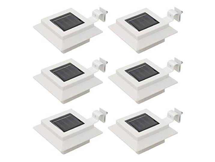 vidaXL 6X Lampe Solaire à LED Carrée d'Extérieur 12 cm Blanc Lampe de Jardin
