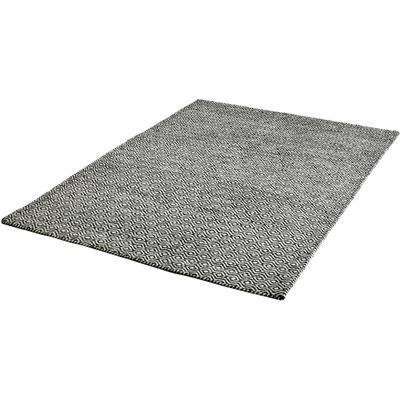Wollteppich OBSESSION "My Jaipur 334", grau (graphit), B:80cm H:14mm L:150cm, Wolle, Teppiche, Handweb Teppich, Rauten Muster, reine Wolle, handgewebt