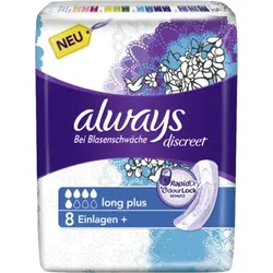 ALWAYS discreet Inkontinenz Einl.long plus 8 St