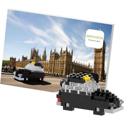 BRIXIES 220036 - Postkarte London Taxi, 3D Konstruktionsbausatz aus Ministeinen, 77 Teile