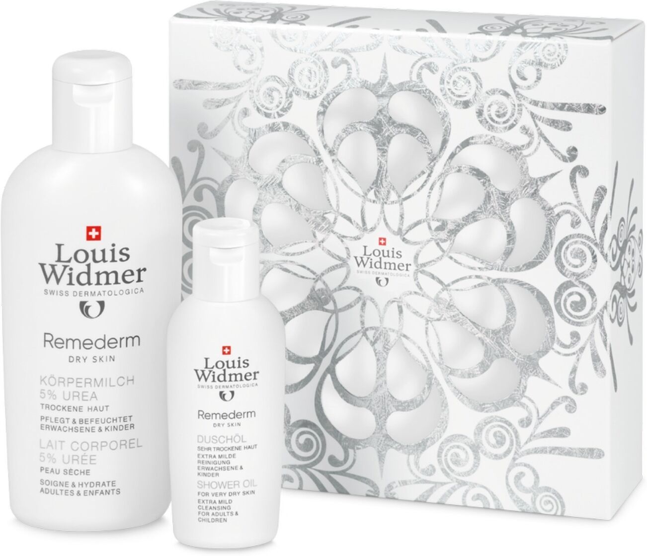 Widmer Coffret Remederm Lait Corps 5% + Huile de Douche