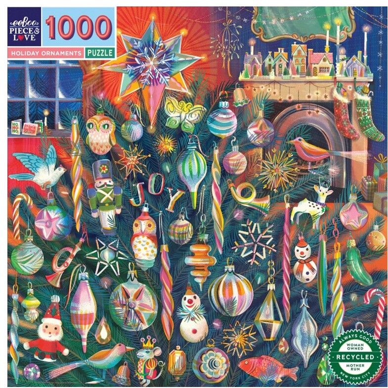 Puzzle 1000 pcs Holiday Ornaments - Eeboo
