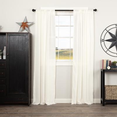 VHC Brands Tobacco Cloth Panel Fringed Set of 2 84x40