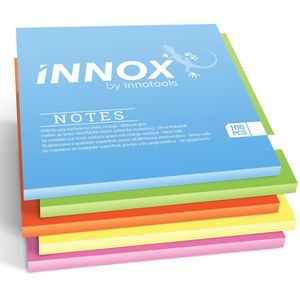 Innox Haftnotizen 5100100, bunt, 100 x 100mm, elektrostatisch klebend, 5x 100 Blatt