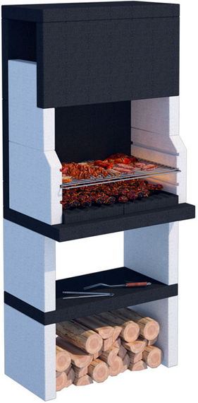 Linea VZ Stoccolma - Barbecue à bois et charbon en maçonnerie
