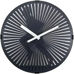 Nextime, Wanduhr, 3220 - Wanduhr "Running Man", Kunststoff, Schwarz, Ø 30 cm (30 cm)