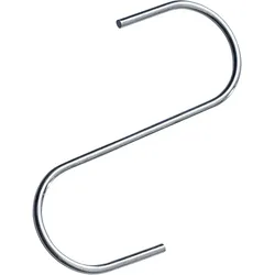 100 S-Haken, 65 mm lang, Materialstärke 1,8 mm, verzinkt, Öffnung 25 mm, Metall, silber