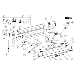 Thule Endkappe für Gehäuse 2 Stück links und rechts für Markise Omnistor 5200 12 V - Farbe Anthrazit Thule Ersatzteilnummer 1500603191