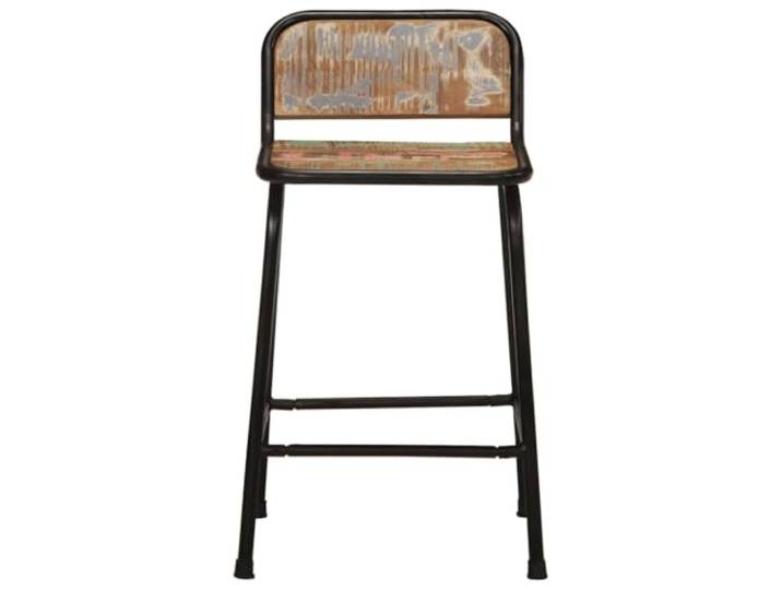 GPUTYGHN Barhocker 4 STK. 46x35,5x70 cm Altholz Massivholz Metallbeine, Rückenlehne, Fußteil, recyceltes Altholz, Unikat, 110 kg pro Sitzplatz