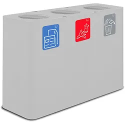 Stil Casa PURE Abfallsammelsystem, lackierter Stahl, 115x38xh. 80 cm, Abdeckung mit kippschwenkbarem Deckel, 300 Liter, weiß.