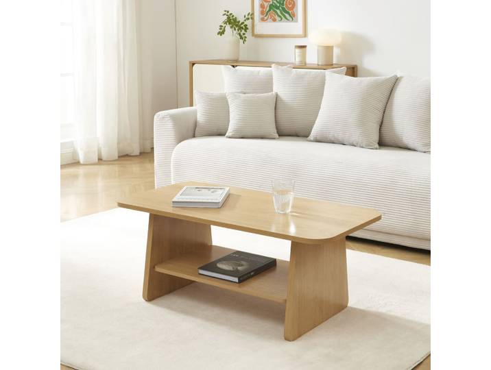 Table basse effet chêne