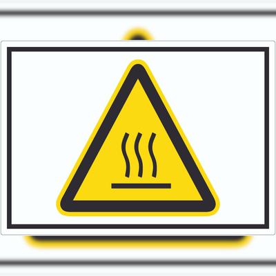 HB-Druck Achtung heiß Symbol Aufkleber A8 (52x74mm)
