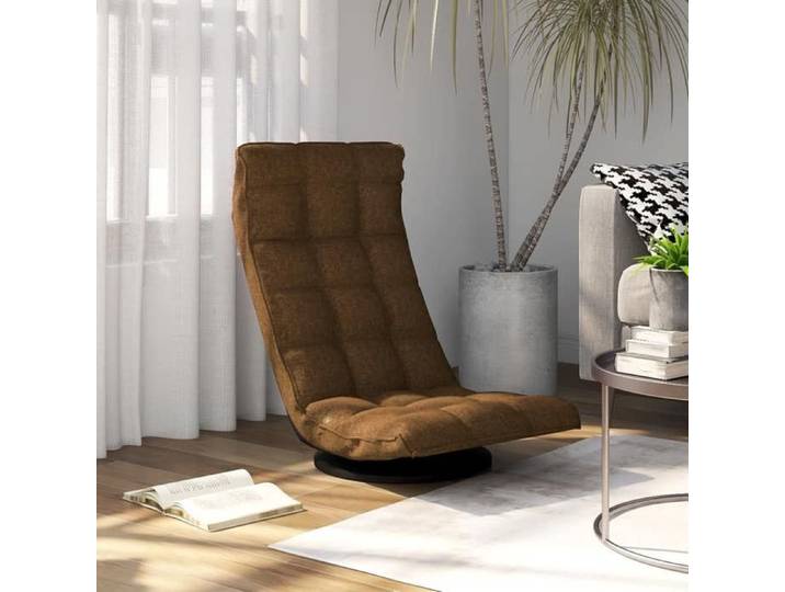 SALE 2026  Fauteuils de sol Brun - Chaise de sol pivotante Marron Tissu PRO758444235