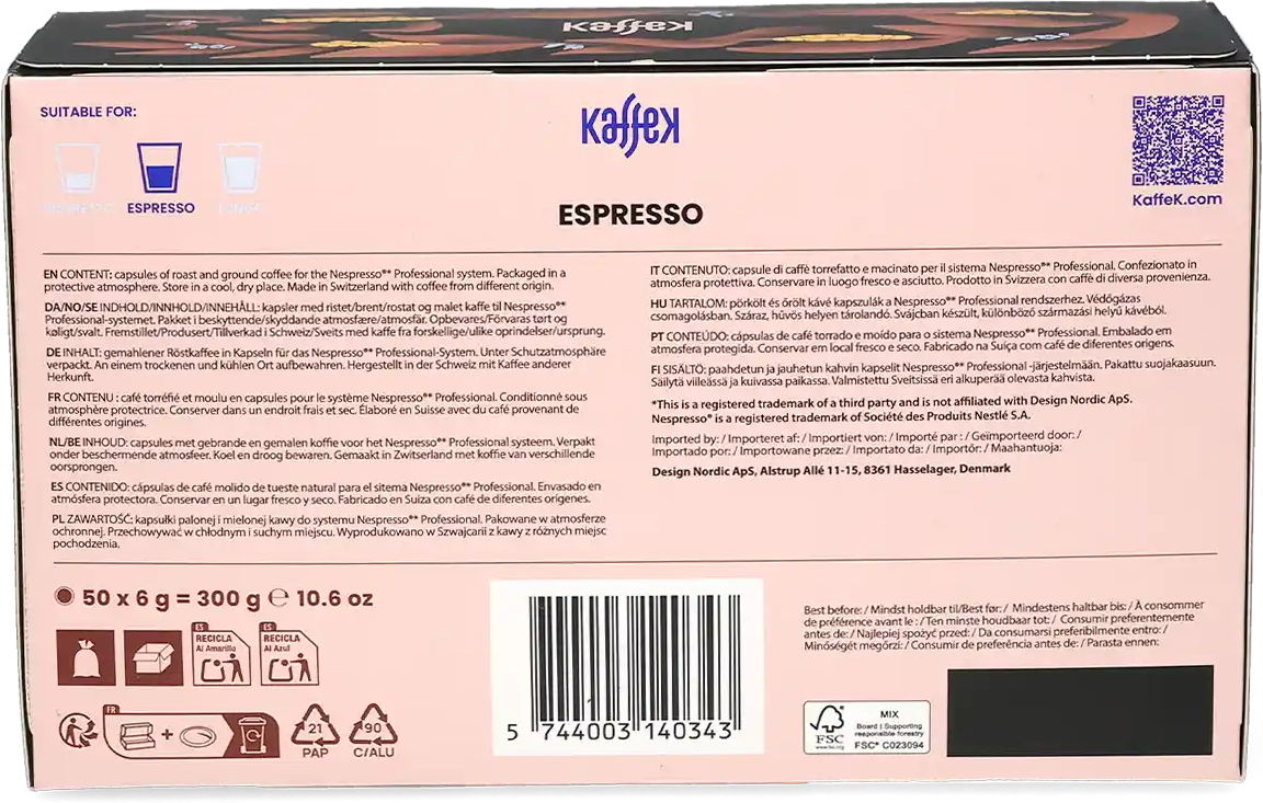 KaffeK   Espresso - 50 capsules voor Nespresso® Pro