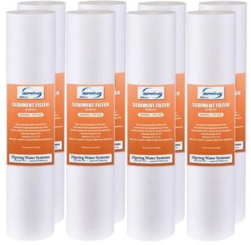 iSpring FP120X8 20 Micron Sediment Cartridges, 8-Pack