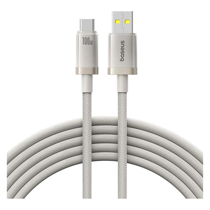 Baseus USB-A to USB-C Cable Titanium, 100W, 5A, 2m, Silver (2 m, 100 W) (P10378102G21-02)