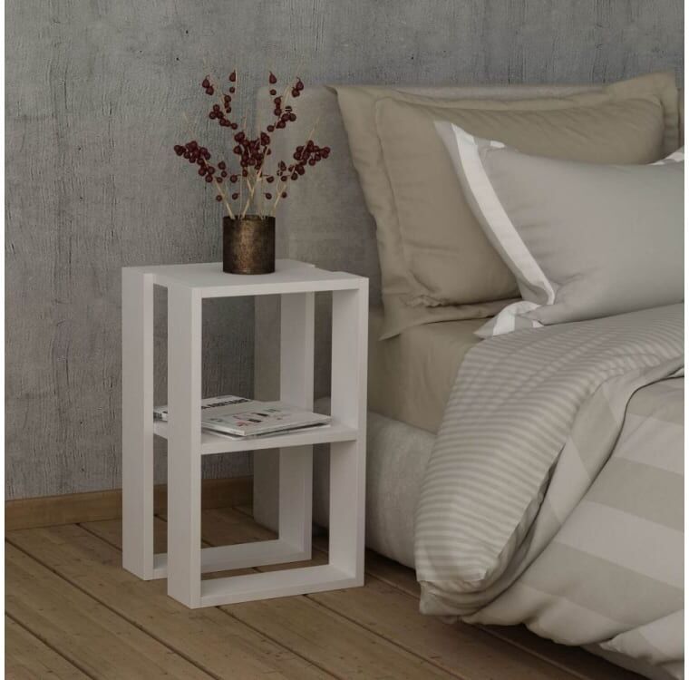 Bobochic LEONIE Table de chevet blanc Blanc 30x55x30cm