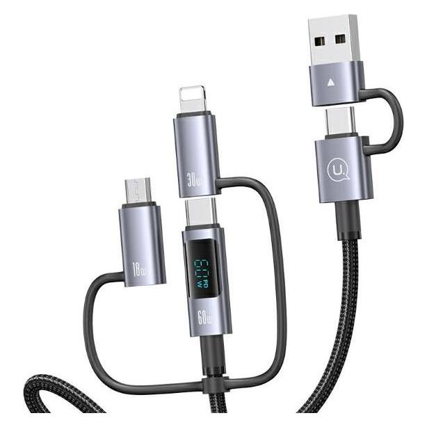 Usams Kabel 60W 6w1 Digital Display Data Cable Sufeng Seria 1,2M (SJ736) (2 m, USB 3.2 Gen 1, 60 W) (SJ736USB01)