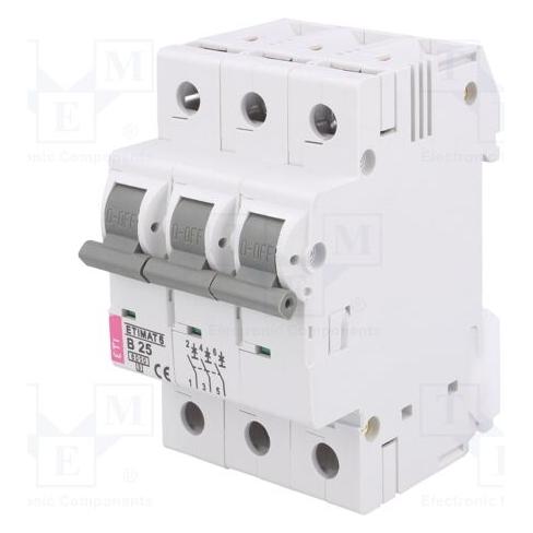 Eti Leitungsschutzschalter 3P B 25A 6kA AC ETIMAT 6 002115518 eti-polam 38895258988 (ETIMAT63PB25)