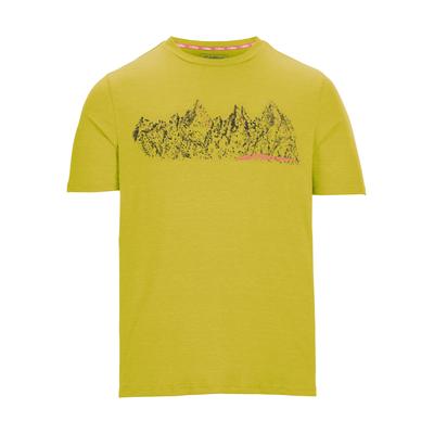 T-Shirt KILLTEC "MN TSHRT C", Herren, Gr. 3XL, grün (moosgrün), Obermaterial: 92% Polyester, 8% Elasthan, Rundhals, Shirts T-Shirt, Schnelltrocknendes Herren T-Shirt mit Berg-Print und Melange-Optik