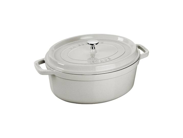 STAUB Staub La Cocotte ovaler Topf Gusseisen 6,7 L. White truffle