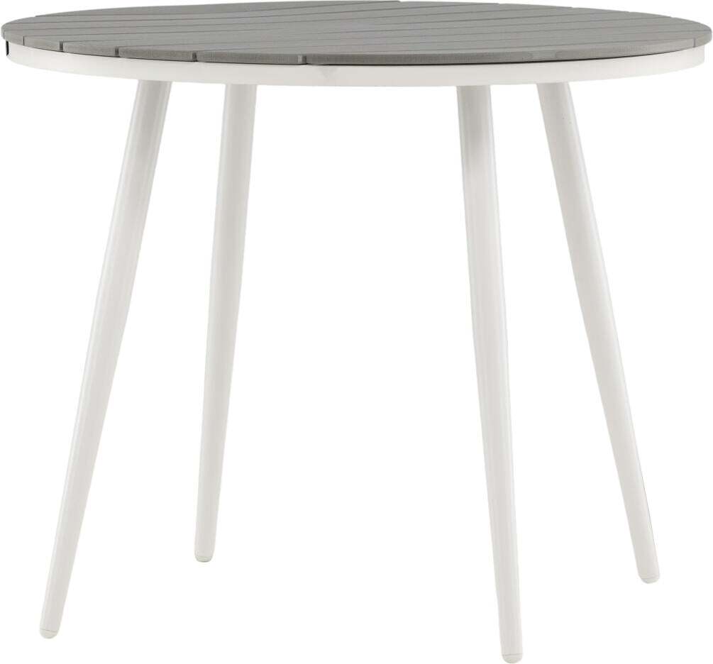 FURNLUX Outdoor Esstisch Break Grau Und Weiss 90cm / Hauptfarbe: Grau / Abmessungen: 90 x 90 x 74 cm