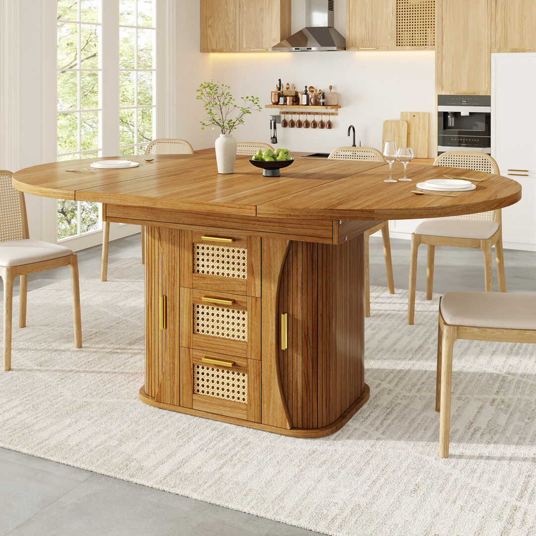 Brayden Studio 158 cm Extendable Dining Table Brown