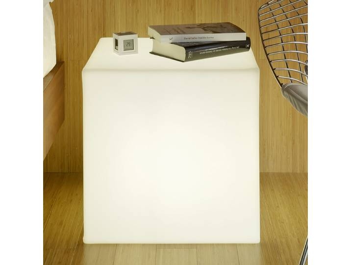 Borne lumineuse Cuby modèle A 40 x 40cm Blanc/Blanc