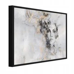 BILDER mit Rahmen Frau Beton Beige 120x80 cm